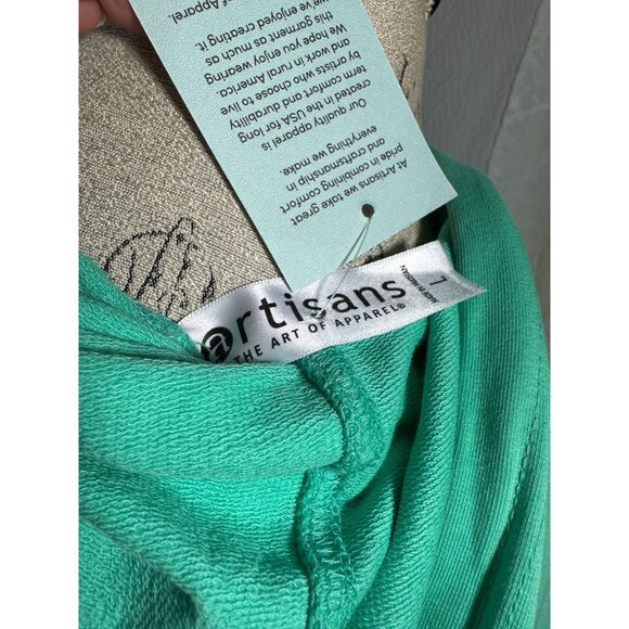 Artisans Love The Lake Mint Green Hooded Tunic Dress With Pockets NWT - Picture 8 of 9